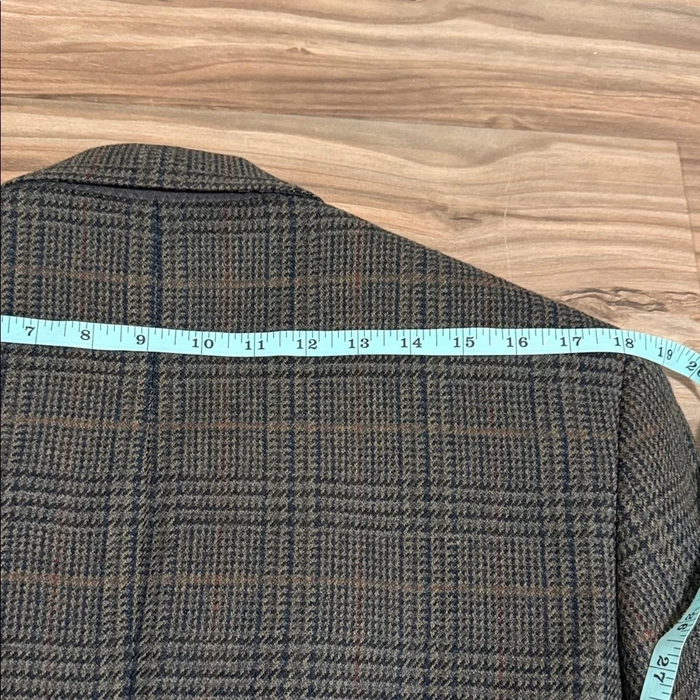 Brooks Brothers Mens Wool Silk Lined Gray Plaid Blazer 42R Office Business